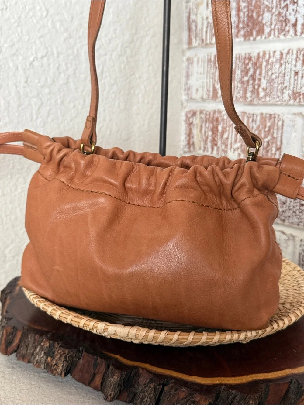 Madewell Leather Drawstring Crossbody Bag